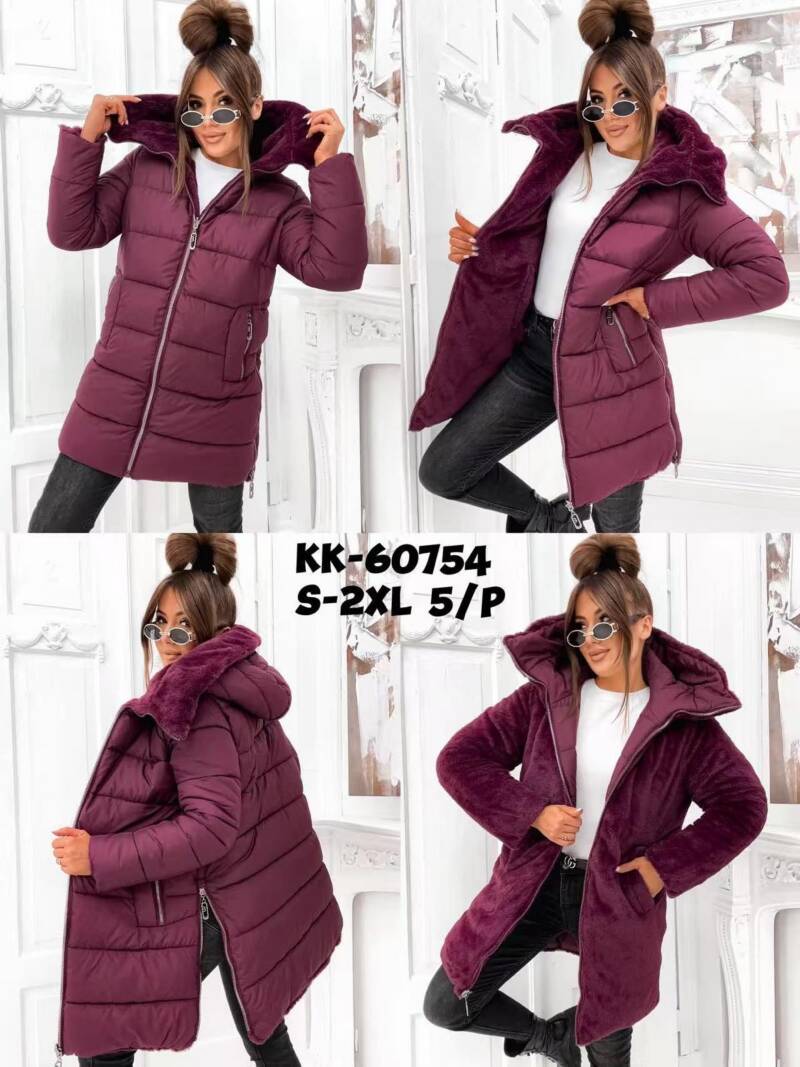Kurtki damskie zimowe Roz S-2XL, 1 Kolor Paczka 5 szt